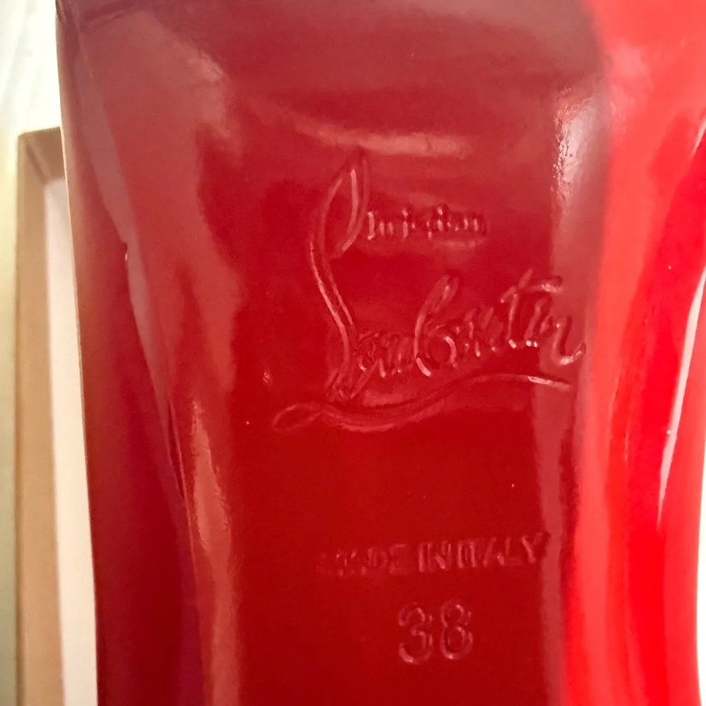 Christian Louboutin Red Patent Leather Heels - Picture 8 of 9